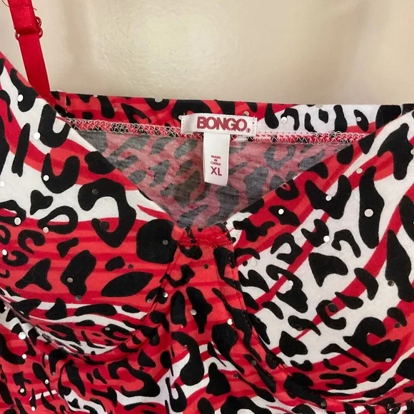 Bongo Ciara Red Corvette Animal Print Juniors Cami Top XL From Sears - Picture 6 of 14
